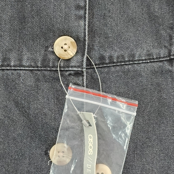 Asos Design Women's 100% Cotton Button Front Soft Denim Mini Tea Dress - UK10 - Picture 5 of 7